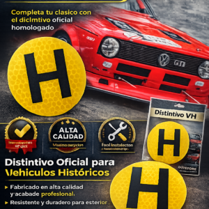 Distintivo vehículo histórico homologado para coches clásicos